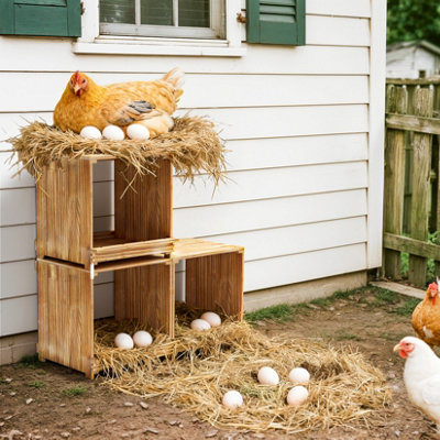 Bingopaw 105cm 3 Wooden Compartments Chicken Nesting Boxes