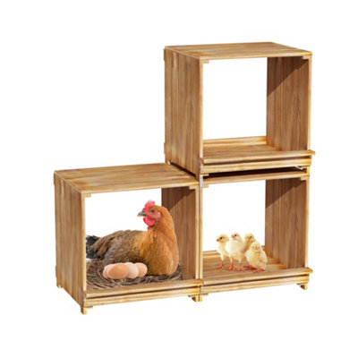 Bingopaw 105cm 3 Wooden Compartments Chicken Nesting Boxes