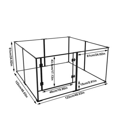 Bingopaw 122x61cm Clear Acrylic Dog Playpen Indoor Pet Fence with 8 ...