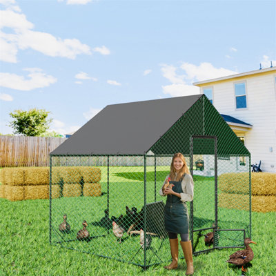Bingopaw 300x207x276cm Strong Metal Framed Chicken Coop for 20 Chickens ...