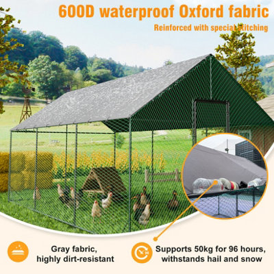 Bingopaw 300x207x276cm Strong Metal Framed Chicken Coop for 20 Chickens ...