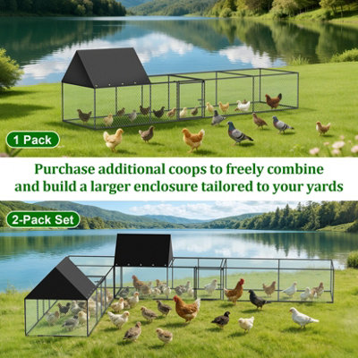 Bingopaw 319.5x81x90cm Chicken Coop, Hen Poultry Ark Elevated House Rabbit Hutch Run Nest Pet Cage