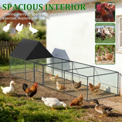 Bingopaw 319.5x81x90cm Chicken Coop, Hen Poultry Ark Elevated House Rabbit Hutch Run Nest Pet Cage