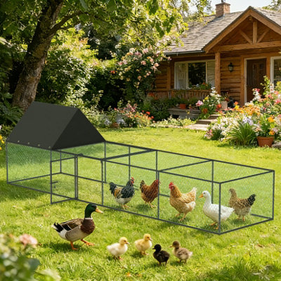 Bingopaw 319.5x81x90cm Chicken Coop, Hen Poultry Ark Elevated House Rabbit Hutch Run Nest Pet Cage