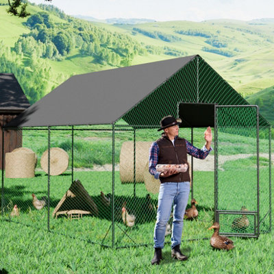 Bingopaw 405x300x276cm XL Strong Metal Framed Chicken Coop for 45 ...