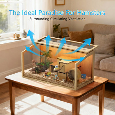 Gallery Detail: Bingopaw 80Cm Large Wooden Hamster Cage For Gerbils Syrians Hamster