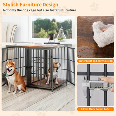 Bingopaw Heavy Duty Dog Crate Furniture Metal Kennel