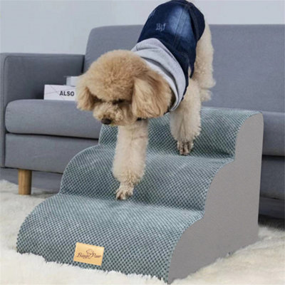 Bingopaw Dog Stairs 3 Steps For Bed Sofa Cats Ladder Ramp with Removable Cover