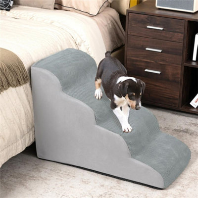 Bingopaw Dog Stairs 4 Steps For Bed Sofa Cats Ladder Ramp with Removable Cover