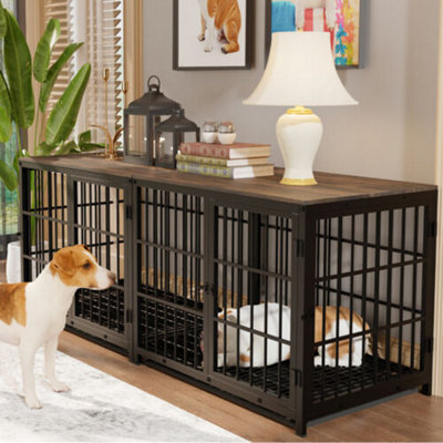 Bingopaw XL Industrial  Dog Crate with with Tray Pet Dog Kennel Cage Furniture 107.5x71.5x81cm