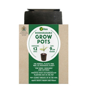 Biodegradable Seedling Grow Tubes Vitax Pack Of 12 Round 9cm Pots