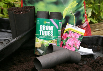 Biodegradable Seedling Grow Tubes Vitax Pack Of 12 Round 9cm Pots