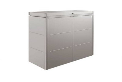 Biohort High Quality 5ft x 2ft HighBoard 160 Metal Garden Storage Unit - Metallic Quartz Grey