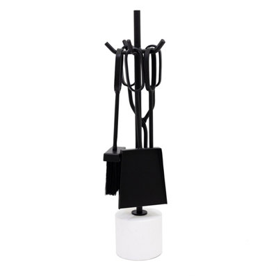 Birch Fireside Companion Set with Stand Poker Shovel Brush Tongs Tool Stand Iron - 3