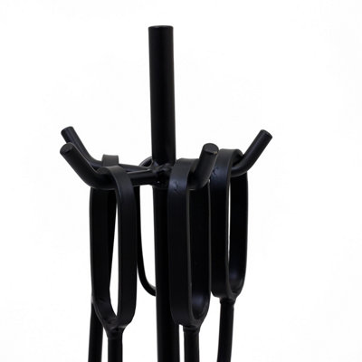 Birch Fireside Companion Set with Stand Poker Shovel Brush Tongs Tool Stand Iron - 6