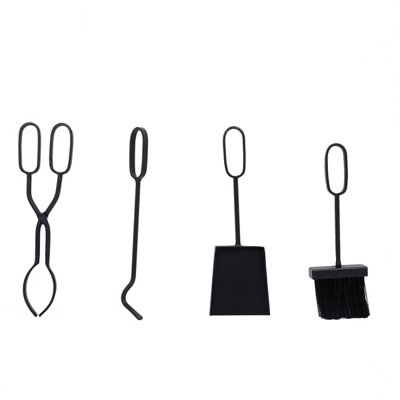 Birch Fireside Companion Set with Stand Poker Shovel Brush Tongs Tool Stand Iron - 7