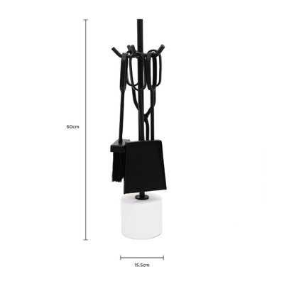 Birch Fireside Companion Set with Stand Poker Shovel Brush Tongs Tool Stand Iron - 8