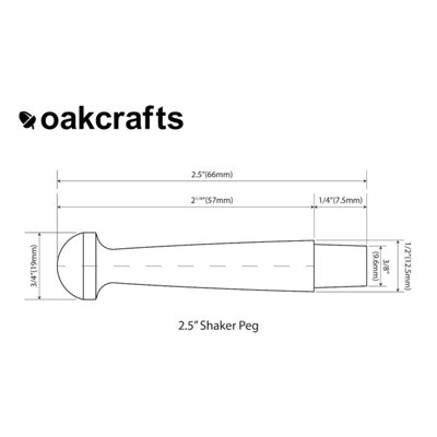 Shaker Peg 2.5 inch Length / Package of 10