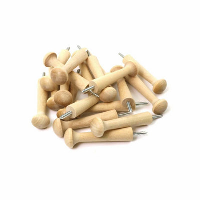 Birch Shaker Peg - Screw in Version 3.5" / 90mm (Pack of 20) - 5