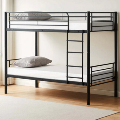 Bircham Bunk Bed Reinforced Tubular Slats Suitable for Adult Use Single 3ft Black
