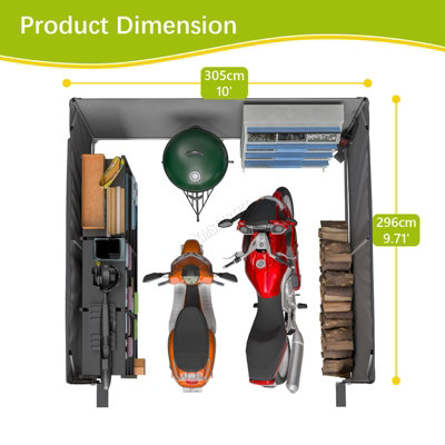 Outsunny Gazebo De Patio En Acier De 10 Pieds De Largeur X 10 Pieds De Profondeur Otsu5570