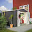 Birchtree 10X8FT Metal Garden Shed Apex Roof With Free Foundation Storage House Anthracite