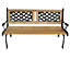Birchtree 3 Seater Wooden Cross Lattice and Slat Style Garden Bench Park Seat with Cast Iron Legs Armrest