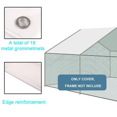 Birchtree 347x193CM Chicken Run cage Cover Garden UV-resistant Roof Shelter Trap Kennel - 5