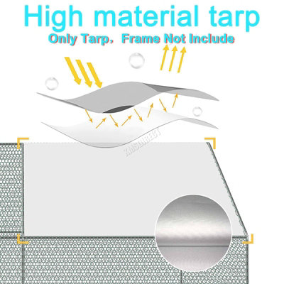 Birchtree 347x193CM Chicken Run cage Cover Garden UV-resistant Roof Shelter Trap Kennel - 7