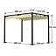 BIRCHTREE 3x2M PE Canopy Pergola Steel Frame Adjust Shade Pergola Shelter Backyard Beige