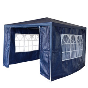 BIRCHTREE 3X3M Outdoor PE Gazebo Patio Shade Canopy Waterproof 4 Pieces Sidewalls Blue