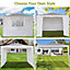 BIRCHTREE 3X3M Outdoor PE Gazebo Patio Shade Canopy Waterproof 4 Pieces Sidewalls White