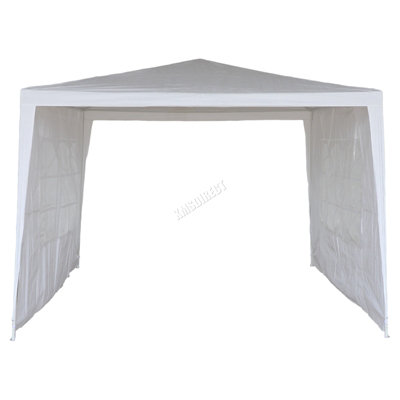 BIRCHTREE 3X3M Outdoor PE Gazebo Patio Shade Canopy Waterproof 4 Pieces Sidewalls White - 7