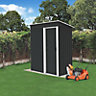 Birchtree 3X5FT Metal Garden Shed Pent Roof Outdoor Storage Cabinet House Anthracite