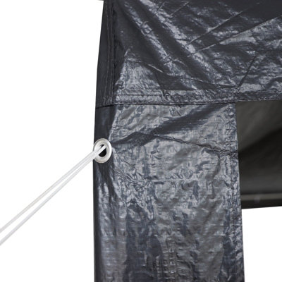 BIRCHTREE 3X6M Outdoor PE Gazebo Patio Shade Canopy Waterproof 6 Pieces Sidewalls Grey - 8