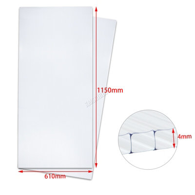 Birchtree 4MM Polycarbonate Greenhouse Sheets 20PCS Twinwall Roofing For Outdoor Glazing Panels Shed Panel Solid PS02 Clear - 3