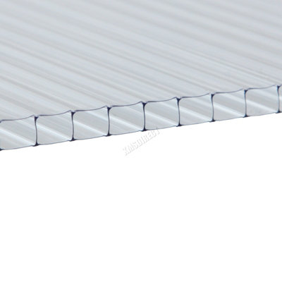 Birchtree 4MM Polycarbonate Greenhouse Sheets 20PCS Twinwall Roofing For Outdoor Glazing Panels Shed Panel Solid PS02 Clear - 5