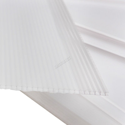 Birchtree 4MM Polycarbonate Greenhouse Sheets 20PCS Twinwall Roofing For Outdoor Glazing Panels Shed Panel Solid PS02 Clear - 6