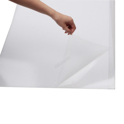 Birchtree 4MM Polycarbonate Greenhouse Sheets 20PCS Twinwall Roofing For Outdoor Glazing Panels Shed Panel Solid PS02 Clear - 7