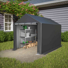 Birchtree 6X10FT Garden Waterproof Anti-UV Storage Tent Bike Shed Steel Frame Zipper Door