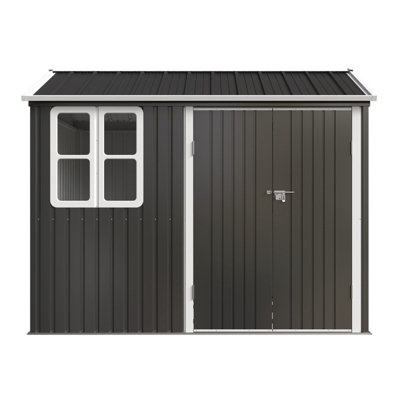 Birchtree 8x6FT Steel Apex Garden Shed Tool Equipment Organize W