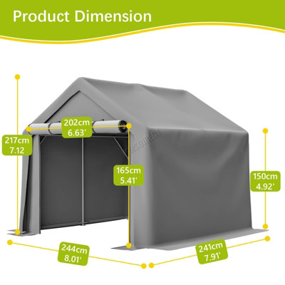 Birchtree 8X8FT Garden Waterproof Anti-UV Storage Tent Bike Shed