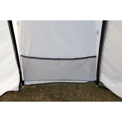 BIRCHTREE Garden 3.5X3.5M Dome Gazebo Tent with 4 Mesh & 2 Sunshade Walls Shelter White - 9