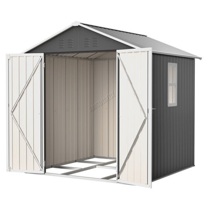 BIRCHTREE Garden Shed 6x6FT Steel Apex Tool Equipment Organize W
