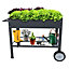 BIRCHTREE Large Mobile Plant Flower Raised Garden Bed Trolley Storage Shelf Grey