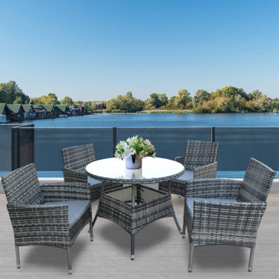 Outdoor glass table online set