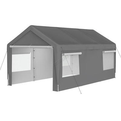 MARVOWARE 10x20ft Heavy Duty Carport With Removable Sidewalls & Doors