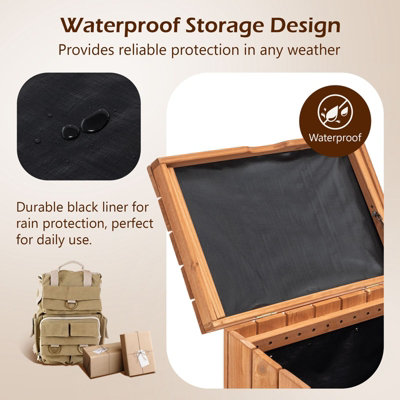 BIRCHTREE Outdoor Wooden Parcel Delivery Box with Planter Waterproof ...
