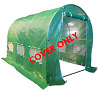 Birchtree Replacement Polytunnel Greenhouse PE Cover 3X2X2M Plant Grow Sheet Zipped Door
