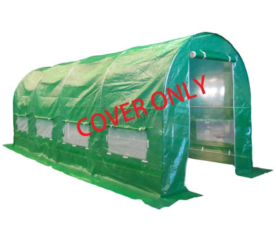 Birchtree Replacement Polytunnel Greenhouse PE Cover 5X2X2M Plant Grow Sheet Zipped Door